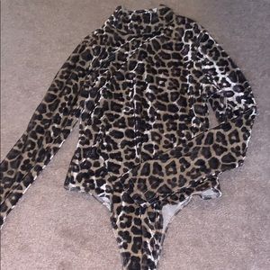 Leopard print body suit